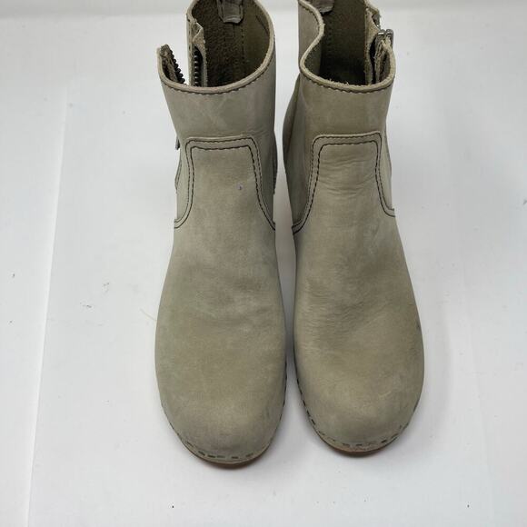 Toffel Swedish Hasbeens Zip It Emy Clog Boots in grey suede 37 - Picture 4 of 13